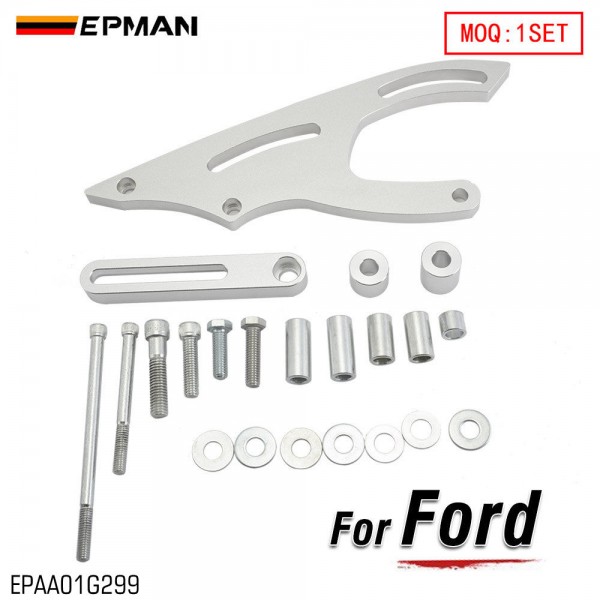 EPMAN Small Block for Ford 289 302 351W Saginaw Power Steering Bracket SBF V-Belt Billet Aluminum EPAA01G299