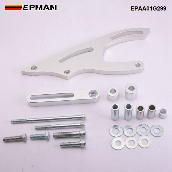 EPMAN Small Block for Ford 289 302 351W Saginaw Power Steering Bracket SBF V-Belt Billet Aluminum EPAA01G299