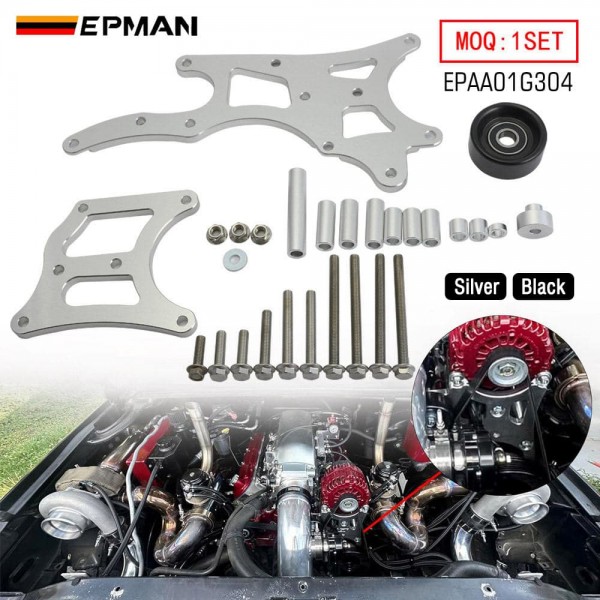 EPMAN LS Truck Alternator & Power Steering Bracket Billet Aluminium For Chevrolet LQ4 LQ9 LY5 4.8L 5.3L 6.0L EPAA01G304