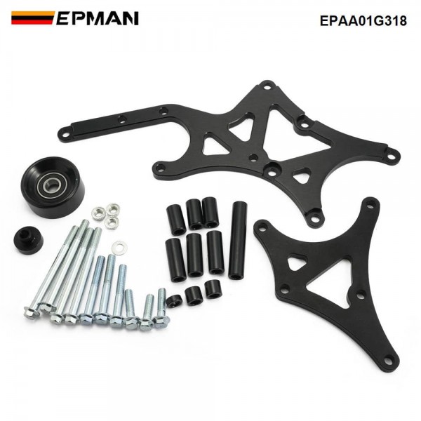 EPMAN LS Truck SUV Alternator & Power Steering Pump Bracket for Driver Side Relocation Kit Swap Conversion for Chevrolet 1999-2014 EPAA01G318