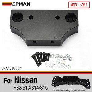 EPMAN CNC Billet Transmission Mount For Nissan Silvia S13 S14 S15 240SX R32 Skyline Black EPAA01G354