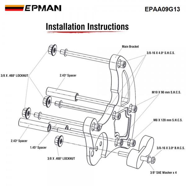 EPMAN LS Swap R4 AC Compressor High Mount Bracket Kit with Belt Tensioner for Chevrolet GMC SUV Truck Vortec Engines LS1 LS2 LS3 LS6 EPAA09G13 EPMAN LS Swap R4 AC Compressor High Mount Bracket Kit with Belt Tensioner for Chevrolet GMC SUV Truck Vortec Engines LS1 LS2 LS3 LS6 EPAA09G13