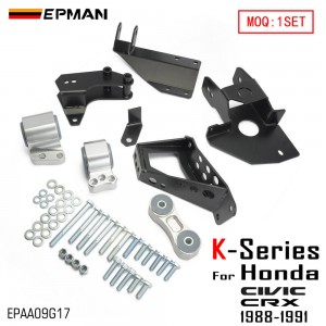 EPMAN Engine Mount Bracket Support bracket Set For Honda Civic CRX with K Series Engine TSX Transmission EPAA09G17