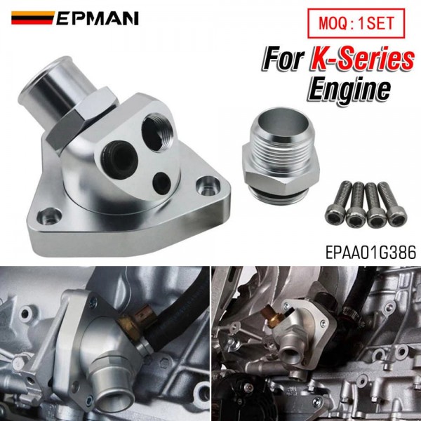 EPMAN Aluminum Thermostat Housing - Swivel Neck, 180°F Spec, Bolt-On, For K-Series K20/K24 EPAA01G386