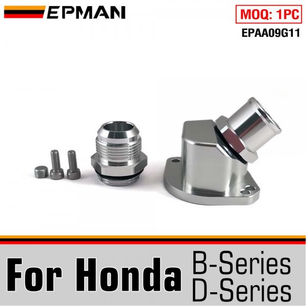 EPMAN CNC Billet Aluminum Thermostat Housing For Honda B & D Series with 1.25" AN16 Silicone Fitting EPAA09G11 EPMAN CNC Billet Aluminum Thermostat Housing For Honda B & D Series with 1.25" AN16 Silicone Fitting EPAA09G11