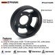 EPMAN Aluminum Water Pump Pulley for BMW M52TU/M54 Engines - CNC 6061-T6 Billet, Anodized Black, Direct Fit for E46/E39/E60/E83/E53/Z3/Z4 - Longer Life Than Plastic EPAA01G265