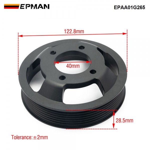 EPMAN Aluminum Water Pump Pulley for BMW M52TU/M54 Engines - CNC 6061-T6 Billet, Anodized Black, Direct Fit for E46/E39/E60/E83/E53/Z3/Z4 - Longer Life Than Plastic EPAA01G265