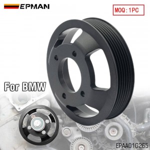 EPMAN Aluminum Water Pump Pulley for BMW M52TU/M54 Engines - CNC 6061-T6 Billet, Anodized Black, Direct Fit for E46/E39/E60/E83/E53/Z3/Z4 - Longer Life Than Plastic EPAA01G265