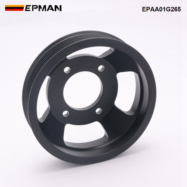 EPMAN Aluminum Water Pump Pulley for BMW M52TU/M54 Engines - CNC 6061-T6 Billet, Anodized Black, Direct Fit for E46/E39/E60/E83/E53/Z3/Z4 - Longer Life Than Plastic EPAA01G265