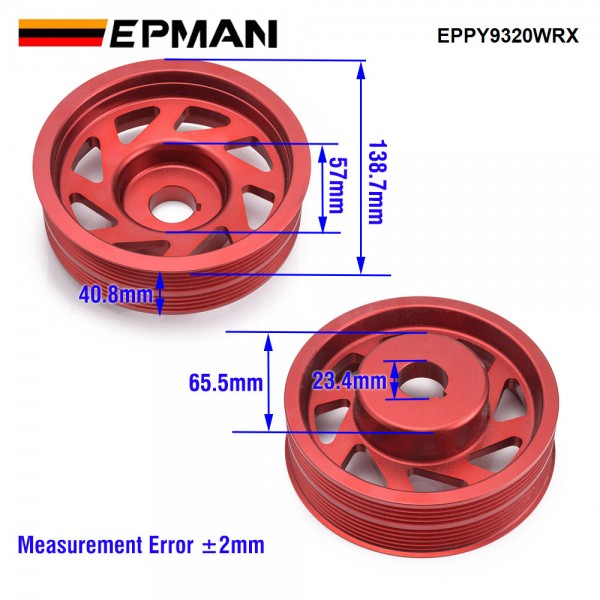 EPMAN Aluminum Crank Shaft Pulley For Subaru Impreza WRX STI Legacy With A/C EPPY9320WRX EPMAN Aluminum Crank Shaft Pulley For Subaru Impreza WRX STI Legacy With A/C EPPY9320WRX
