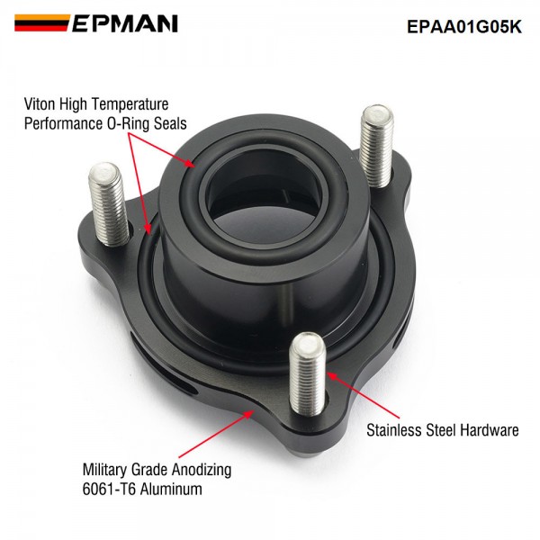 EPMAN Aluminum Blow Off Valve Adapter Spacer BOV For VW Golf GTI Mk7 Mk7.5 For Audi A3/A4/TT Turbo Boost Pressure To Atmosphere EPAA01G05K EPMAN Aluminum Blow Off Valve Adapter Spacer BOV For VW Golf GTI Mk7 Mk7.5 For Audi A3/A4/TT Turbo Boost Pressure To Atmosphere EPAA01G05K