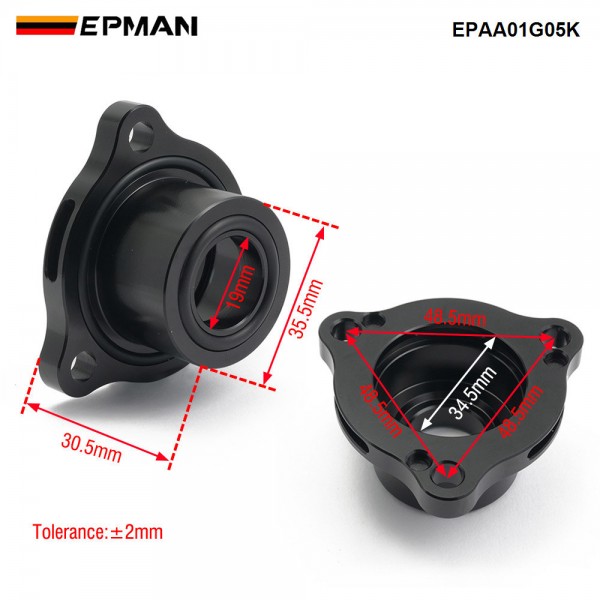 EPMAN Aluminum Blow Off Valve Adapter Spacer BOV For VW Golf GTI Mk7 Mk7.5 For Audi A3/A4/TT Turbo Boost Pressure To Atmosphere EPAA01G05K EPMAN Aluminum Blow Off Valve Adapter Spacer BOV For VW Golf GTI Mk7 Mk7.5 For Audi A3/A4/TT Turbo Boost Pressure To Atmosphere EPAA01G05K