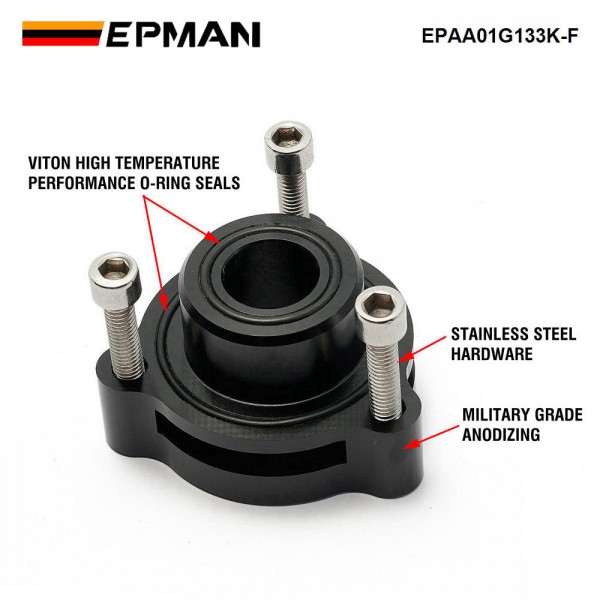 EPMAN Billet Stuff BOV Adaptor Blow-Off Valve adapter for Mustang Fusion Fiesta Escape EcoBoost Engine EPAA01G133K-F