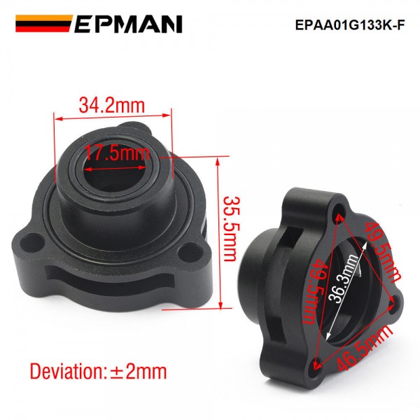 EPMAN Billet Stuff BOV Adaptor Blow-Off Valve adapter for Mustang Fusion Fiesta Escape EcoBoost Engine EPAA01G133K-F