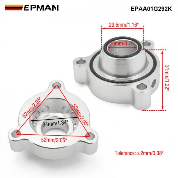 EPMAN BOV Blow Off Valve Adapter Forged Aluminum, No Check Engine Light For BMW N20 & MINI Cooper 2.0T EPAA01G292K
