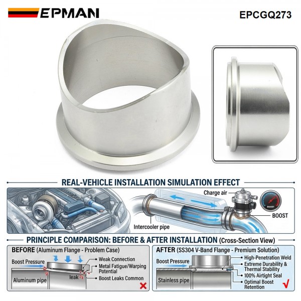 EPMAN Blow off Valve SS304 Flange Weld for EPMAN BOV50 Q QR Series 50mm BOV EPCGQ273