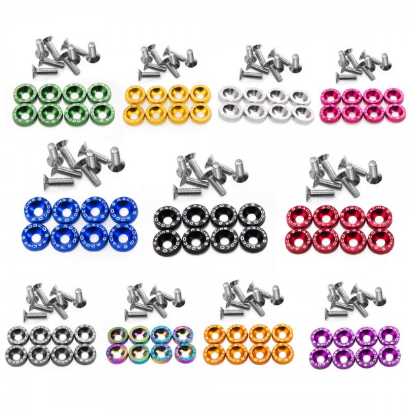 ADDCO - 50PACK/LOT Fender Washers Bumper Washer License Plate Bolts Kits for Honda Civic EK EP AP DC2 DC5  AD-DP01S