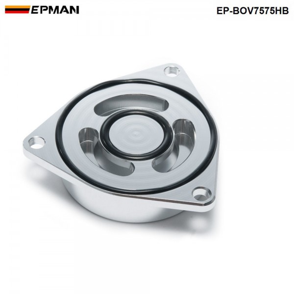 EPMANSSQV Silver/Black SQV Adaptor BOV Flange Adapte Blow Off Valve For Hyundai Genesis 2.0T Turbo 08+ EP-BOV7575HB