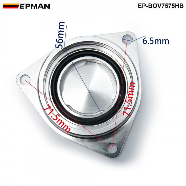 EPMANSSQV Silver/Black SQV Adaptor BOV Flange Adapte Blow Off Valve For Hyundai Genesis 2.0T Turbo 08+ EP-BOV7575HB