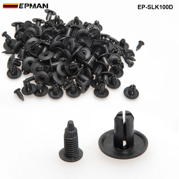 100pcs/LOT 8mm Car Universal Mixed Door Trunk Rack Bumper Expansion Screw Threaded Nail Plastic Interior Clip EP-SLK100D