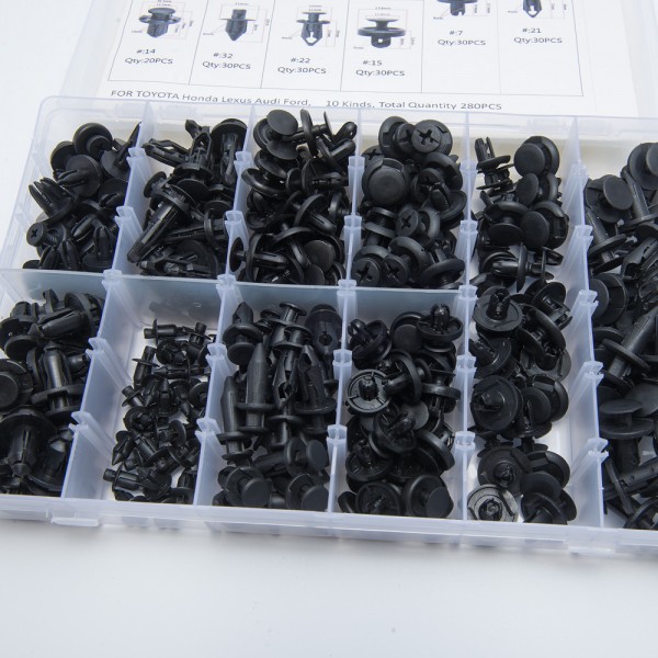 280PCS/Set Mixed Fastener Clip And Tool Car Fender Bumper rivet fixed Clip Fastener For Toyota Honda Lexus Audi Ford EP-SLK280H