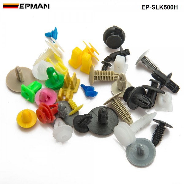  500PCS/Pack Car Door Trim Panel Clip Fasteners Auto Bumper Rivet Fastener Clip Assortments Kit Push EP-SLK500H 