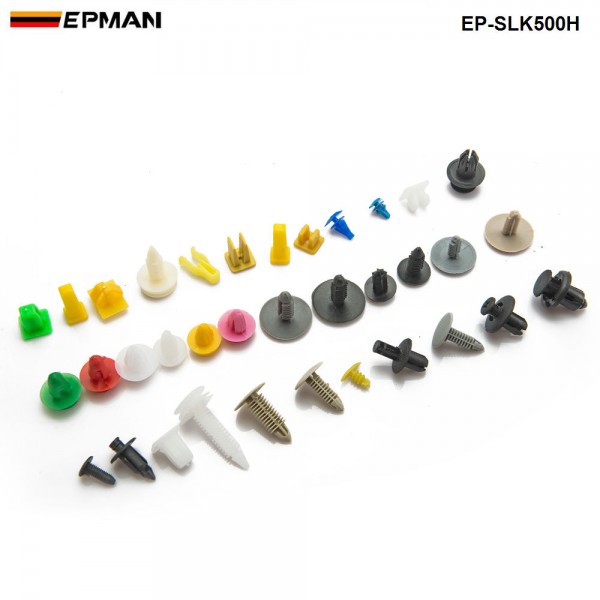  500PCS/Pack Car Door Trim Panel Clip Fasteners Auto Bumper Rivet Fastener Clip Assortments Kit Push EP-SLK500H 