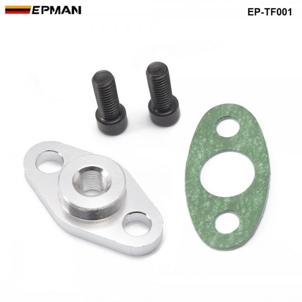 EPMAN Car Billet Aluminum T3/T4 Turbo Charger 1/8" NPT Oil Drain Line Fitting EP-TF001