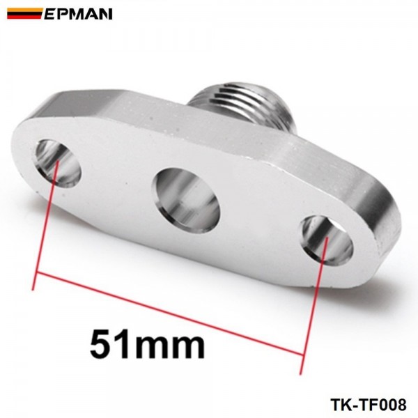 EPMAN Turbo Oil Feed Inlet Flange Gasket Adapter Kit 10AN Fitting T3 T3/T4 T04 EP-TF008 EPMAN Turbo Oil Feed Inlet Flange Gasket Adapter Kit 10AN Fitting T3 T3/T4 T04 EP-TF008