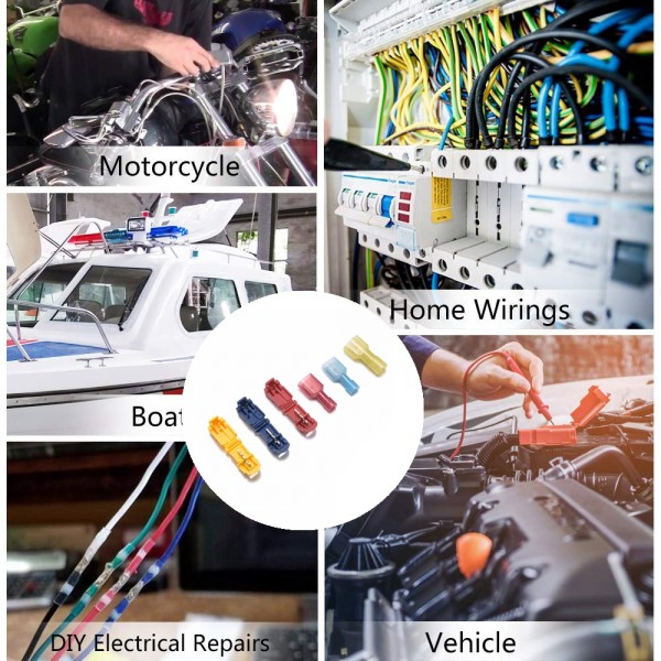 EPMAN 120pcs T-Taps/Male Insulated Wire Terminal Connectors Car Alarm Installation Quick Splice Wire Connector EP402GP120 EPMAN 120pcs T-Taps/Male Insulated Wire Terminal Connectors Car Alarm Installation Quick Splice Wire Connector EP402GP120