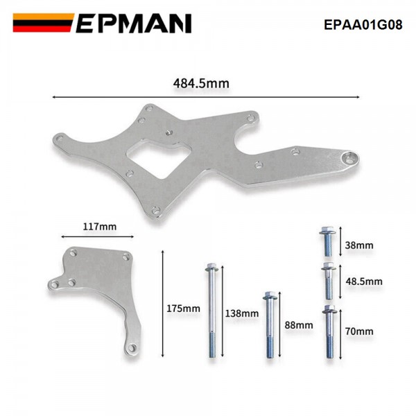 EPMAN Engine Serpentine Bracket Alternator Power Steering Pump Swap Conversion For LS Car Accessories EPAA01G08