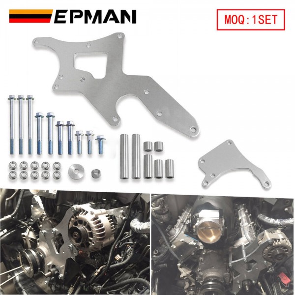 EPMAN Engine Serpentine Bracket Alternator Power Steering Pump Swap Conversion For LS Car Accessories EPAA01G08