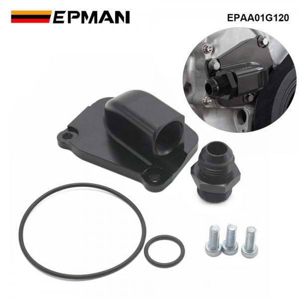 EPMAN Aluminium K Series Timing Chain Tensioner Plate 90° Black Oil Drains Catch Can For Honda Acura K20 K24 EPAA01G120