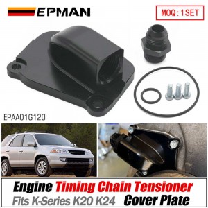 EPMAN Aluminium K Series Timing Chain Tensioner Plate 90° Black Oil Drains Catch Can For Honda Acura K20 K24 EPAA01G120