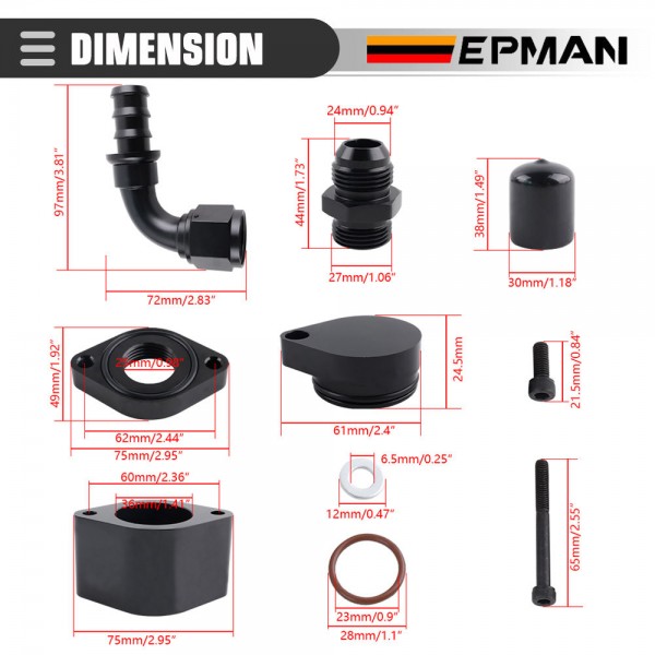 EPMAN Durable Turbo Piping Kit CCV Crank Case Vent Reroute Basic Engine Ventilation Kit For Ford 6.7L Powerstroke Diesel 11-19 EPAA01G184 EPMAN Durable Turbo Piping Kit CCV Crank Case Vent Reroute Basic Engine Ventilation Kit For Ford 6.7L Powerstroke Diesel 11-19 EPAA01G184