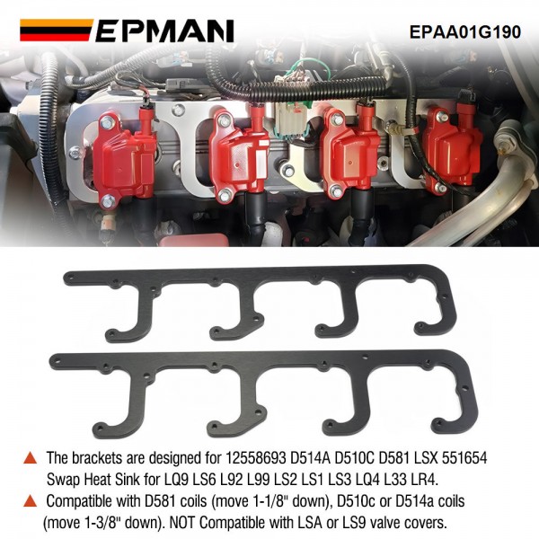 EPMAN LS Coil Brackets Valve Cover Fit For D581 D514A D510C LSX Swap Truck 5.3L LS1 LS3 LS2 LO4 LO9 LS6 L92 L99 L33 LR4 EPAA01G190 EPMAN LS Coil Brackets Valve Cover Fit For D581 D514A D510C LSX Swap Truck 5.3L LS1 LS3 LS2 LO4 LO9 LS6 L92 L99 L33 LR4 EPAA01G190