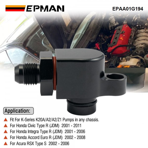 EPMAN Aluminum Racing K-Series Power Steering Fitting Adapter For K20A/A2/A2/Z1 Pump EPAA01G194 EPMAN Aluminum Racing K-Series Power Steering Fitting Adapter For K20A/A2/A2/Z1 Pump EPAA01G194