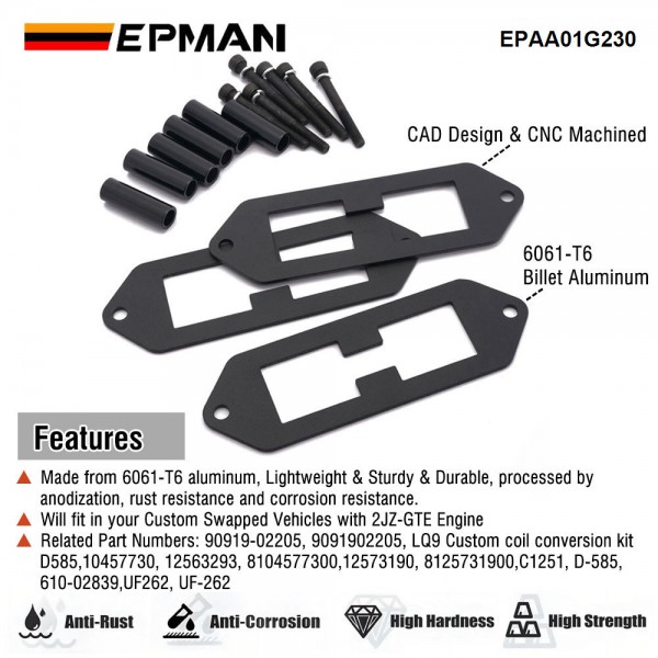EPMAN Ignition Coil Conversion Bracket For Toyota Supra Aristo LQ9 2JZGTE 2JZ-GTE EPAA01G230 EPMAN Ignition Coil Conversion Bracket For Toyota Supra Aristo LQ9 2JZGTE 2JZ-GTE EPAA01G230