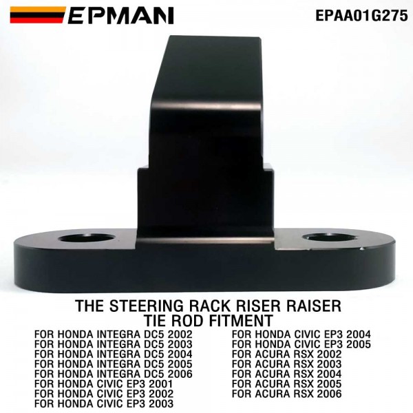 EPMAN CNC Aluminum Steering Rack Riser Raiser Tie Rod For Honda Civic EP3 Integra DC5 Acura RSX EPAA01G275