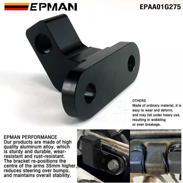 EPMAN CNC Aluminum Steering Rack Riser Raiser Tie Rod For Honda Civic EP3 Integra DC5 Acura RSX EPAA01G275