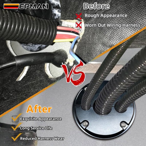 EPMAN LS Swap Firewall Pass Through Kit 3-Hole Billet Aluminum Grommet for Holley Terminator X Wiring Harness EPAA01G326