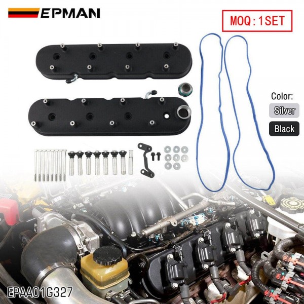 EPMAN Performance Tall Valve Cover Kit for GM LS Engines - Cast Aluminum, Coil-on-Cover Design, LS1 to LS7 Compatible EPAA01G327
