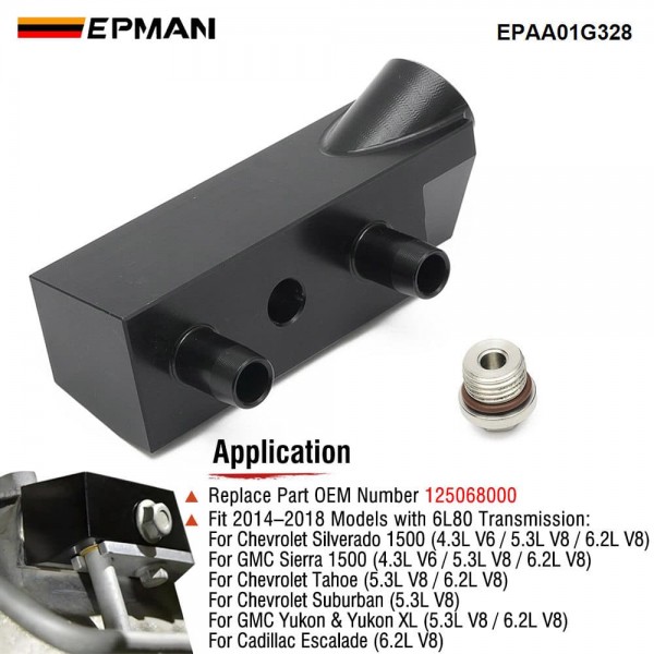 EPMAN for GM 6L80 Transmission Bypass Valve - Billet Aluminum, 3/8" Line, Direct Fit Replaces OEM 125068000 Aftermarket EPAA01G328