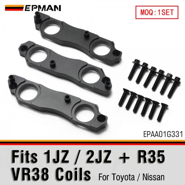 EPMAN Performance Coil Pack Mounting Brackets - CNC Aluminum for Toyota 2JZ 1JZ & R35 GTR EPAA01G331