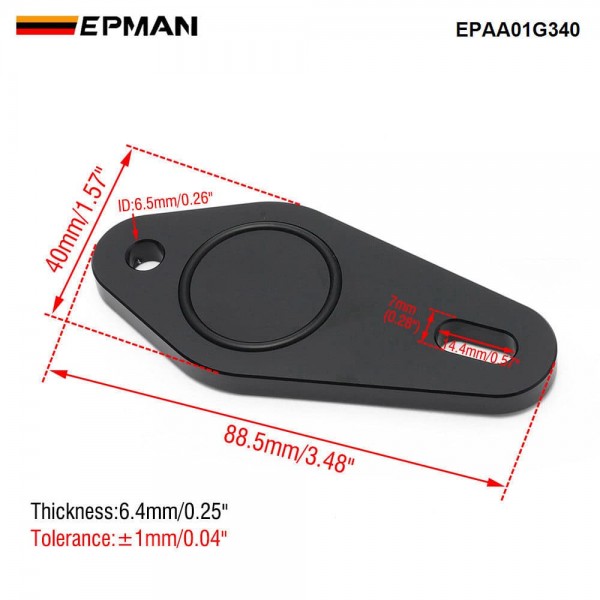 EPMAN Rear Breather Block Off Plate for VW Audi EA113 2.0L TFSI Engine - CNC 6061 Aluminum Black Anodized for Catch Can Installation EPAA01G340