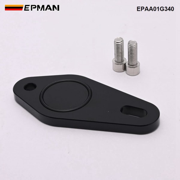 EPMAN Rear Breather Block Off Plate for VW Audi EA113 2.0L TFSI Engine - CNC 6061 Aluminum Black Anodized for Catch Can Installation EPAA01G340