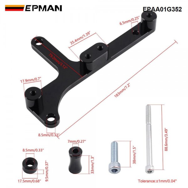 EPMAN Coil Bracket Kit for Honda B Series B16A B18C VTEC IGN1A Engines Black Anodized Aluminum EPAA01G352