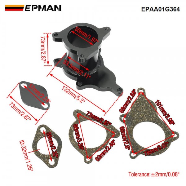 EPMAN EGR Exhaust Gas 03G131501B Removal Delete Kit Blanking Plate for VW for Skoda for Octavia 2.0 TDI BVF BVG BLB Recirculation Valve EPAA01G364
