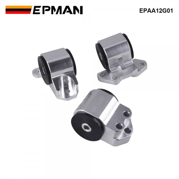 EPMAN Billet Aluminum Engine Mounts Del Sol Civic 92-95 Integra 94-01 EG DC2 3-Bolt DC EPAA12G01