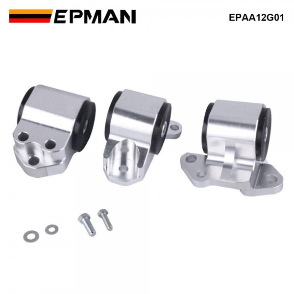 EPMAN Billet Aluminum Engine Mounts Del Sol Civic 92-95 Integra 94-01 EG DC2 3-Bolt DC EPAA12G01